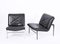 Swiss Aluline Lounge Chairs in Black Leather by Andre Vandenbeuck for Strässle, 1960s, Set of 2, Image 2