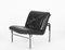 Schweizer Aluline Sessel aus schwarzem Leder von Andre Vandenbeuck für Strässle, 1960er, 2er Set 6