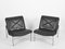 Swiss Aluline Lounge Chairs in Black Leather by Andre Vandenbeuck for Strässle, 1960s, Set of 2 18