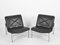 Swiss Aluline Lounge Chairs in Black Leather by Andre Vandenbeuck for Strässle, 1960s, Set of 2, Image 18