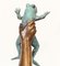 Estatua de bronce del niño de la rana del bastidor del jardín de los niños del sapo, Imagen 9