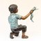 Estatua de bronce del niño de la rana del bastidor del jardín de los niños del sapo, Imagen 8