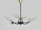 Black Metal and Brass Chandelier with Glass Tulips, 1960s, Image 6