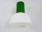 Vintage Industrial Pendant Lamp in Green Metal with White Plastic Lampshade, 1970s 4