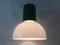 Industrielle Vintage Hängelampe aus grünem Metall mit weißem Kunststoff Lampenschirm, 1970er 2