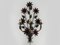 Aplique grande de metal pintado con decoración de corona de flores, años 70, Imagen 1