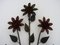 Large Painted Metal Sconce with Flower Wreath Decor, 1970s, Image 5