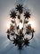 Large Painted Metal Sconce with Flower Wreath Decor, 1970s 2