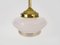 Granite Pink Globe Suspension Light with Golden Edging, 1950s, Image 7