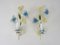 Vintage Wall Lights in Painted Metal with Foliage and Flowers, 1980s, Set of 2 1