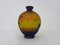 Art Deco Vase in Orange-Yellow Marmoreal Glass by Delatte Nancy, 1930s 5