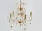 Vintage Chandelier with 5 Lights in Gilded Metal & Glass, 1980s 6