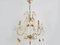 Vintage Chandelier with 5 Lights in Gilded Metal & Glass, 1980s 1