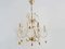 Vintage Chandelier with 5 Lights in Gilded Metal & Glass, 1980s 3