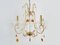 Vintage Chandelier with 5 Lights in Gilded Metal & Glass, 1980s 5