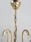Vintage Chandelier with 5 Lights in Gilded Metal & Glass, 1980s 10