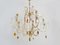 Vintage Chandelier with 5 Lights in Gilded Metal & Glass, 1980s 4