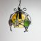 Brutalist Cast Iron and Colored Glass Pendant, 1970s 8