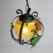 Brutalist Cast Iron and Colored Glass Pendant, 1970s, Image 3