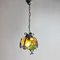Brutalist Cast Iron and Colored Glass Pendant, 1970s, Image 4