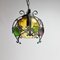 Brutalist Cast Iron and Colored Glass Pendant, 1970s 7