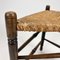 Oak and Wicker Triangular Stool, 1950s, Image 4