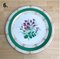 19 Century Green Floral Porcelain Plate, Set of 3 1