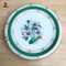 19 Century Green Floral Porcelain Plate, Set of 3 5