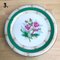 19 Century Green Floral Porcelain Plate, Set of 3 4