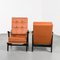 Wooden and Leather Lounge Chairs, 1950, Set of 2 10