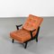 Wooden and Leather Lounge Chairs, 1950, Set of 2, Image 6