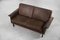 Mid-Century Scandinavian Modern 2-Seater Brown Leather Sofa 3330 by Arne Vodder for Fritz Hansen, 1960s 3