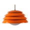 Orange Layered Glass Pendant Lamp, 1970s, Image 1