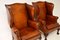 Georgian Leather Wing Back Armchairs, 1950s, Set of 2 8