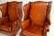 Georgian Leather Wing Back Armchairs, 1950s, Set of 2 7