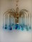 Lámpara de araña de cristal de Murano atribuida a Paolo Venini, años 70, Imagen 3