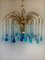 Lámpara de araña de cristal de Murano atribuida a Paolo Venini, años 70, Imagen 2