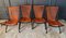 Folding Armchairs in the style of Andre Monpoix Scoubidou Red, Set of 4 1