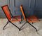 Folding Armchairs in the style of Andre Monpoix Scoubidou Red, Set of 4 5