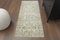 Vintage Turkish Beige Floral Wool Runner Rug, 1960s 1