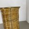 Bauhaus Rattan and Brass Umbrella Stand from Aubock, France, 1960s 9