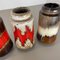 Set di tre vasi Fat Lava vintage in ceramica attribuiti a Scheurich, Germania, anni '70, set di 3, Immagine 14