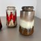 Set di tre vasi Fat Lava vintage in ceramica attribuiti a Scheurich, Germania, anni '70, set di 3, Immagine 17