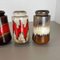 Set di tre vasi Fat Lava vintage in ceramica attribuiti a Scheurich, Germania, anni '70, set di 3, Immagine 5