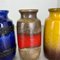 Set of Four Vintage Pottery Fat Lava Vases Made attributed to Scheurich, Germany, 1970s, Set of 4 15