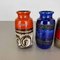 Set of Four Vintage Pottery Fat Lava Vases Made attributed to Scheurich, Germany, 1970s, Set of 4 5