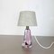 Lámpara de mesa pequeña de cristal de Murano rosa de Val Saint Lambert, Bélgica, años 60, Imagen 4