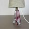 Lámpara de mesa pequeña de cristal de Murano rosa de Val Saint Lambert, Bélgica, años 60, Imagen 5