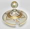 Bohemian Enameled Gilt Edge Satin Glass Punch Bowl with Lid and Spoon, 1900s, Set of 3 3