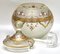Bohemian Enameled Gilt Edge Satin Glass Punch Bowl with Lid and Spoon, 1900s, Set of 3 7